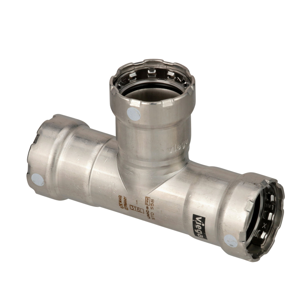 Viega MegaPress FKM 1-1/4" x 1-1/4" x 1/4" Tee - Carbon Steel [84395]