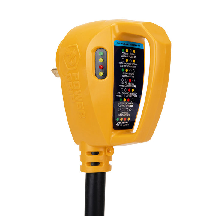 Camco Power Grip RV 12" 30Amp Circuit Analyzer Dogbone - Integrated Surge Protection [55461]