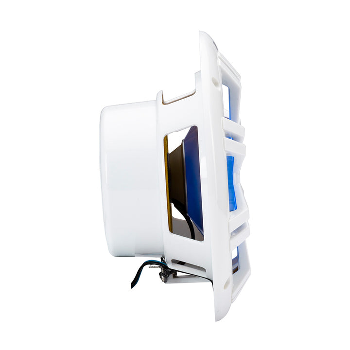 KICKER KM60 6.5" Marine Coaxial Speakers w/1/2" Tweeters - 4 OHM - White w/RGB LEDs [51KM604WL]