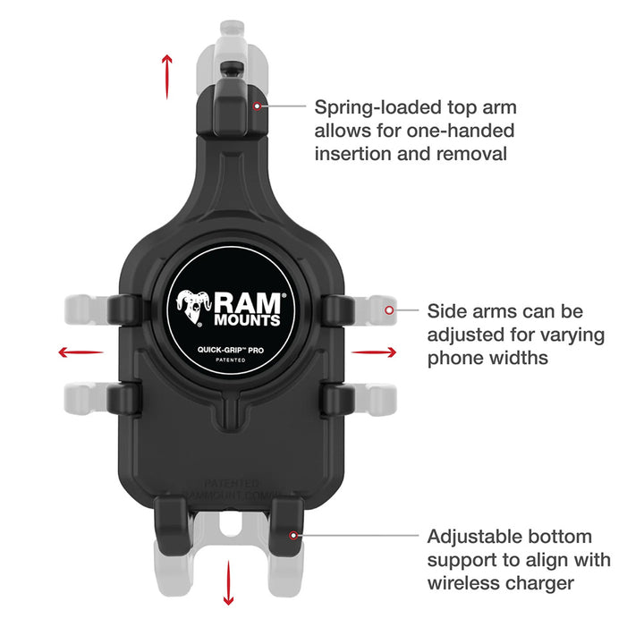 Ram Mount RAM Quick-Grip Pro Phone Holder w/Ball  Vibration Damper [RAM-HOL-PD5BVU]