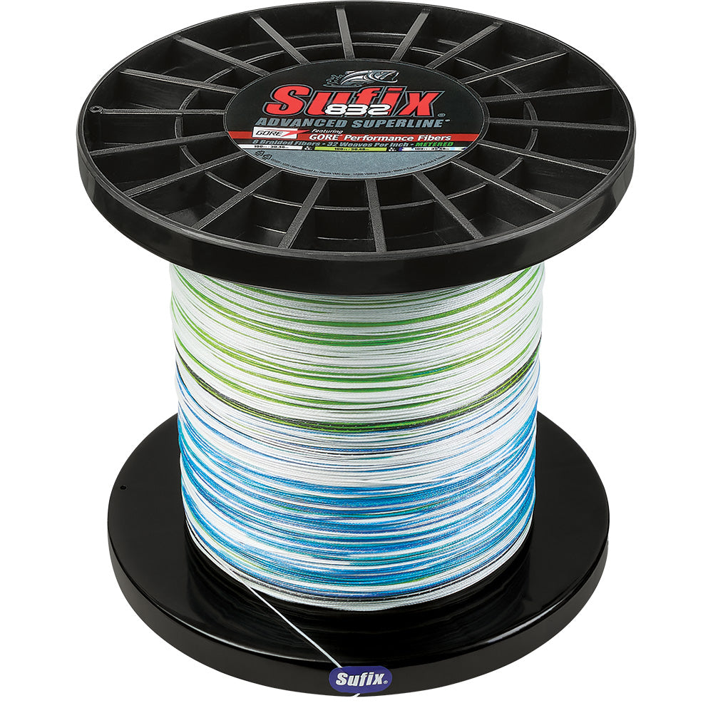 Sufix 832 Bulk Metered 3500yds, 65lb, White - Neon Lime - Blue [660-465GHLCC]