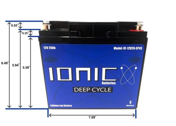 Ionic Lithium 12V 20Ah | LiFePO4 Deep Cycle Battery + Bluetooth