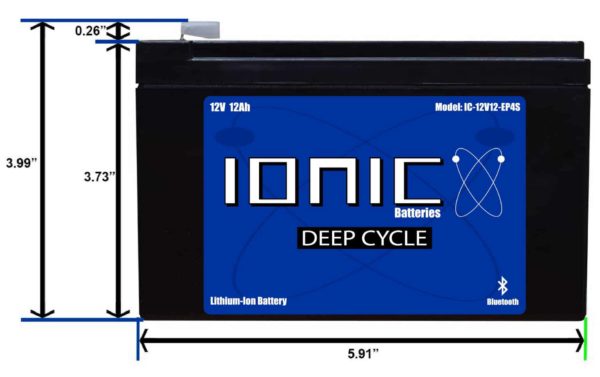 Ionic Lithium 12V 12Ah | LiFePO4 Deep Cycle Battery + Bluetooth