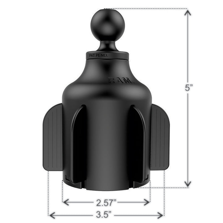 RAM Mount Stubby Cup Holder Mount w/Double Socket Arm [RAP-B-299-4-201U]