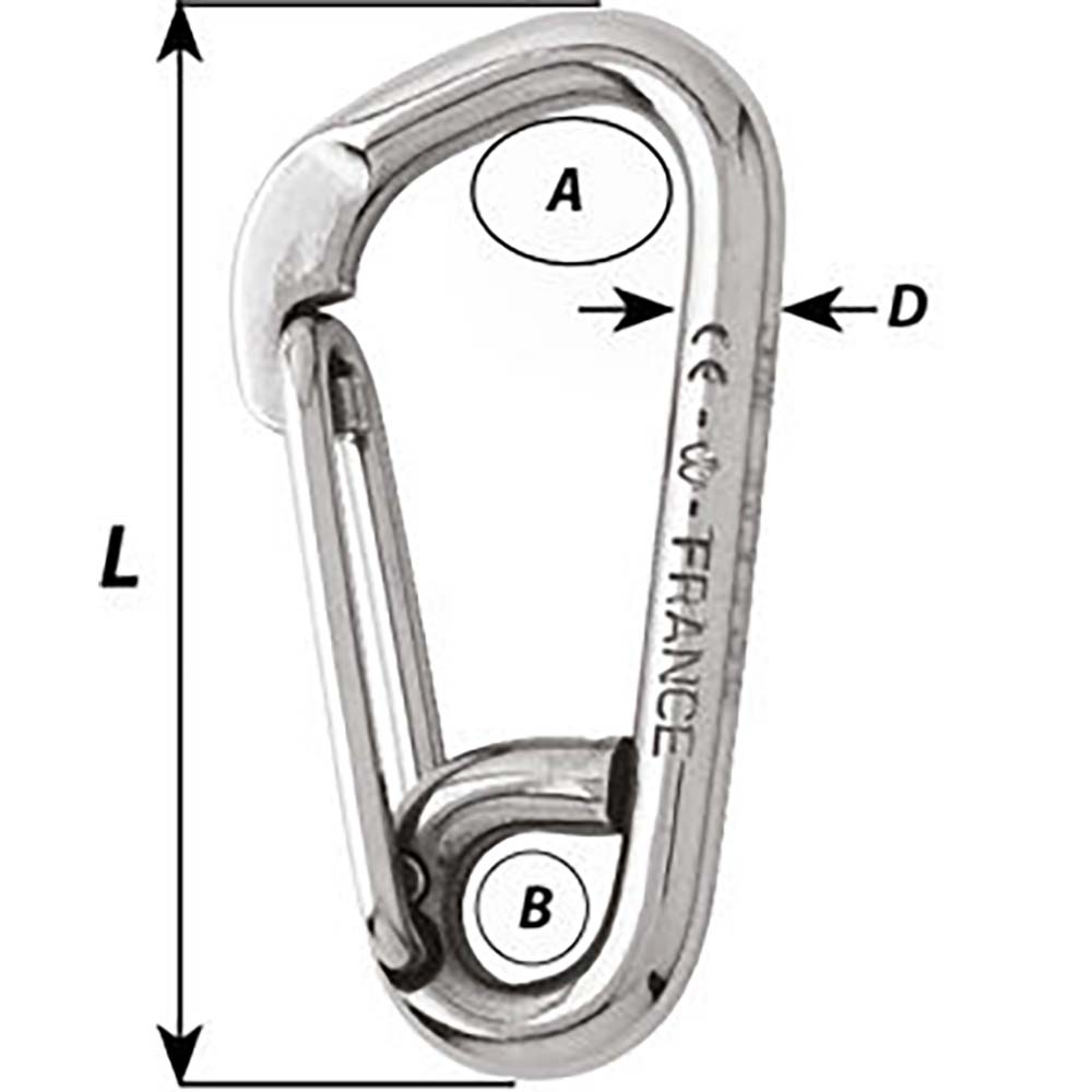 Wichard Asymmetric Carbine Hook - Length 120mm - 15/32" [2327W]