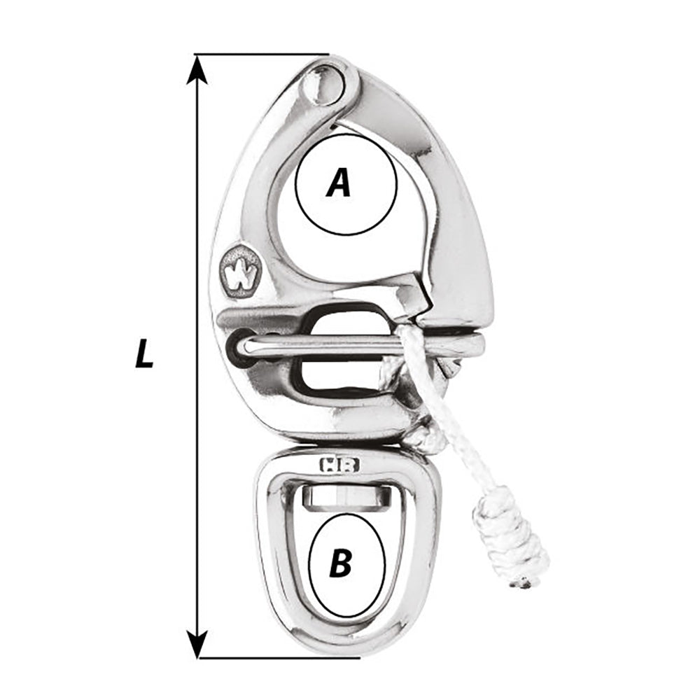 Wichard HR Quick Release Snap Shackle With Swivel Eye - 80mm Length - 3-5/32" [2674W]