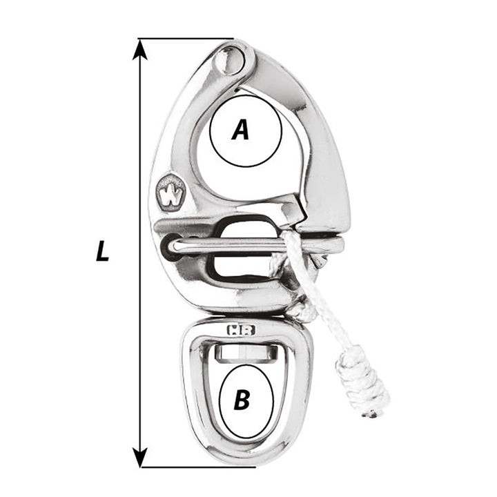 Wichard HR Quick Release Snap Shackle With Swivel Eye - 80mm Length - 3-5/32" [2674W]