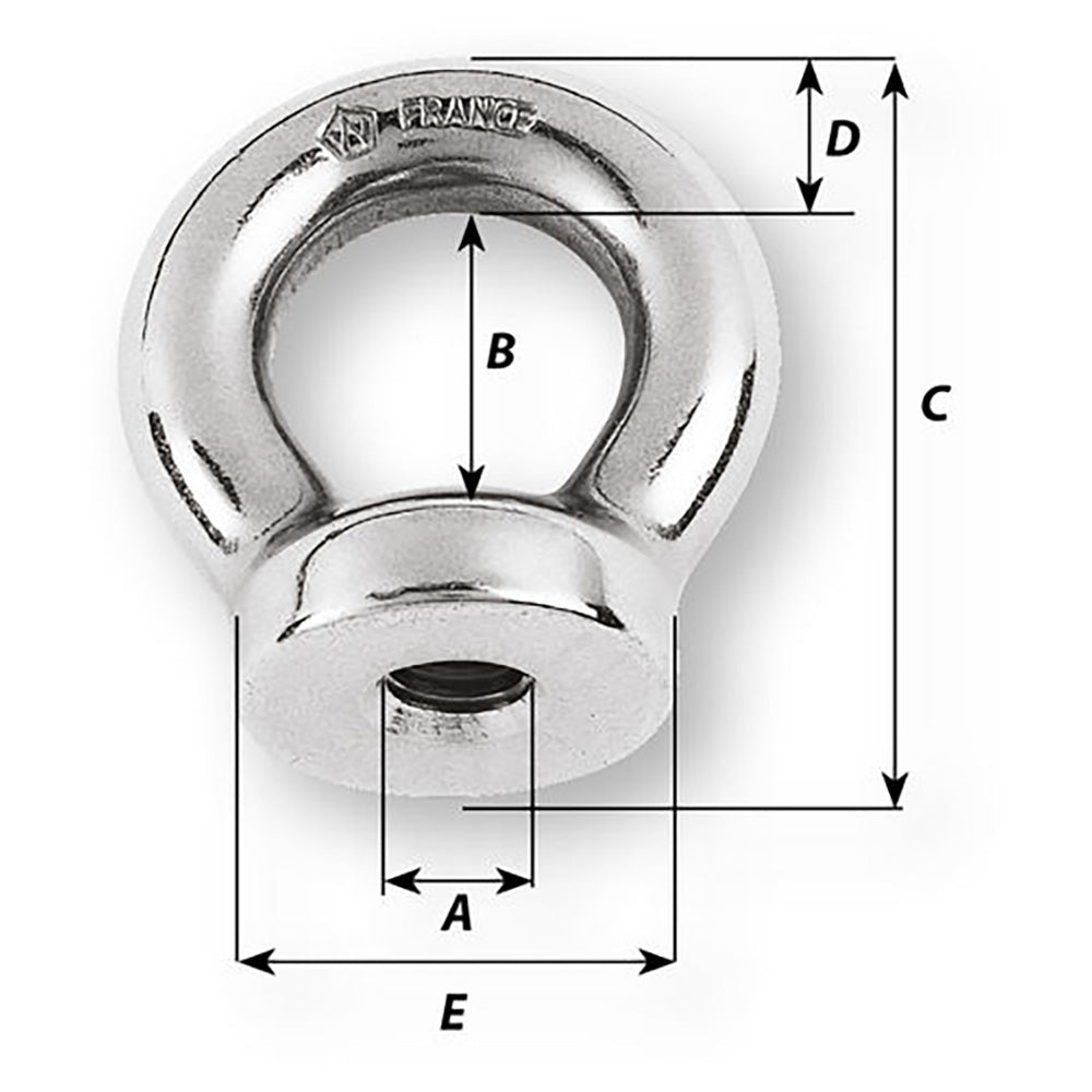 Wichard 12mm Eye Nut - Thread M12 x 175mm [6366W]