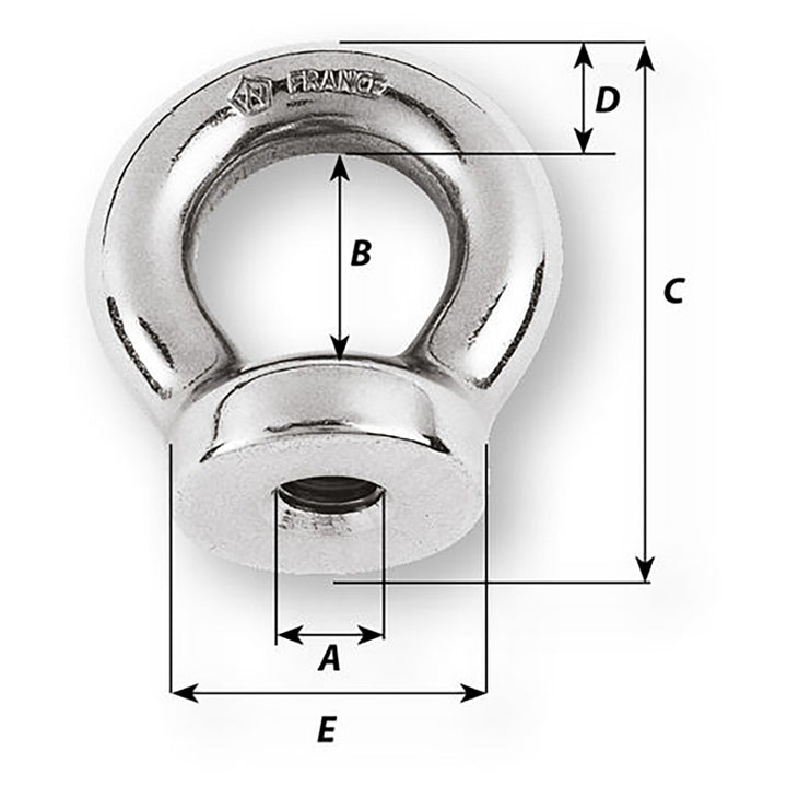 Wichard 12mm Eye Nut - Thread M12 x 175mm [6366W]