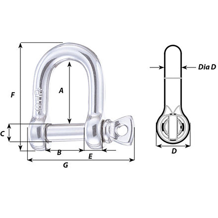Wichard HR D Shackle - 14mm Diameter - 35/64" [11207W]