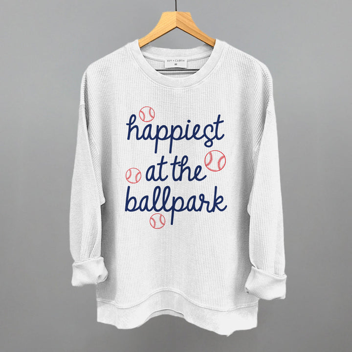 Happiest At The Ballpark Navy Script