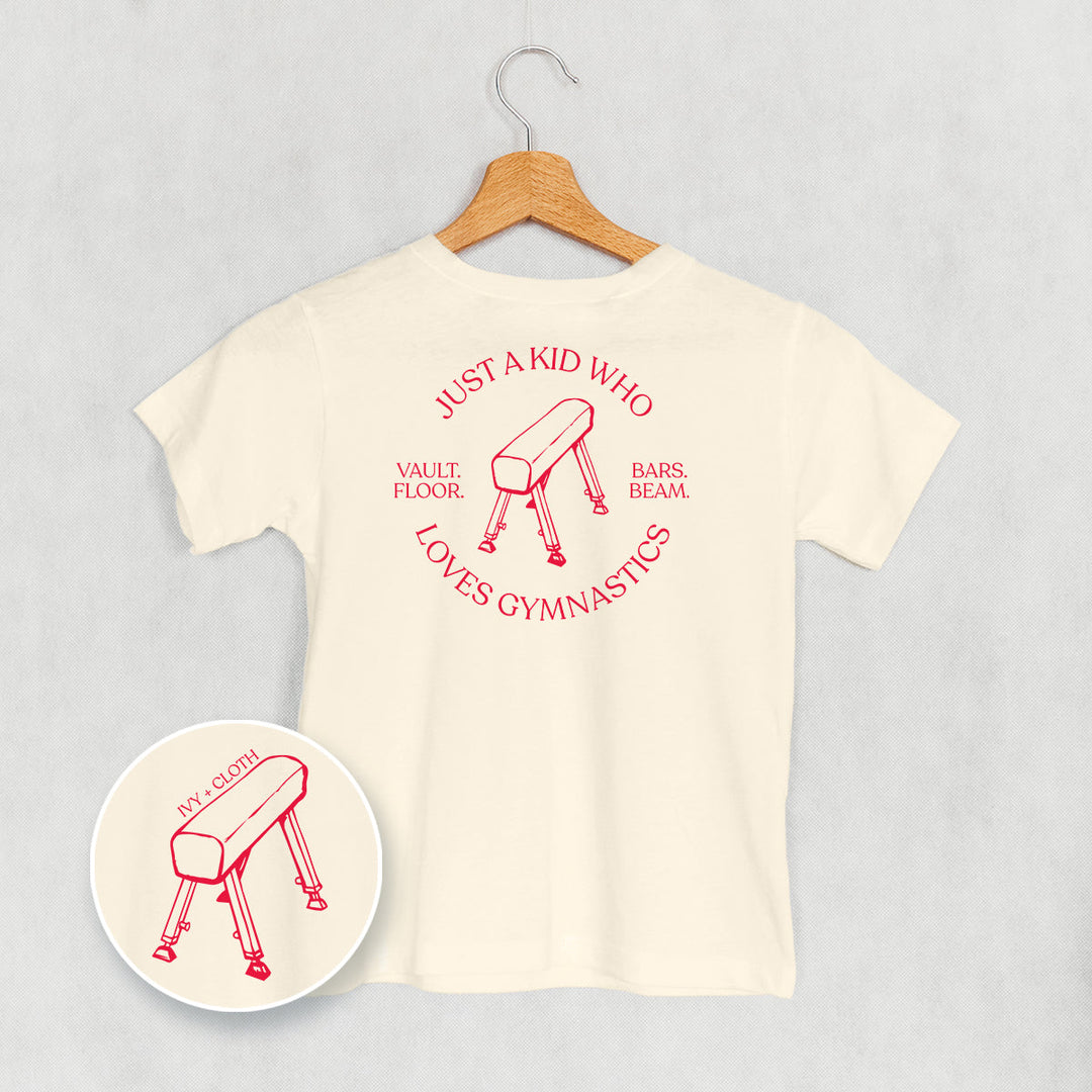 Just A Kid Who Loves Gymnastics (Kids Back Print)