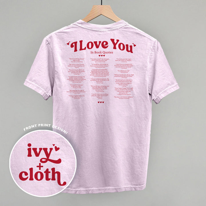 I Love You Book Quotes Back Print