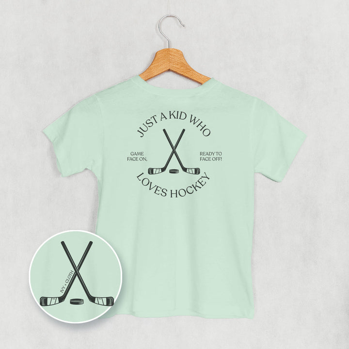 Just A Kid Who Loves Hockey (Kids Back Print)