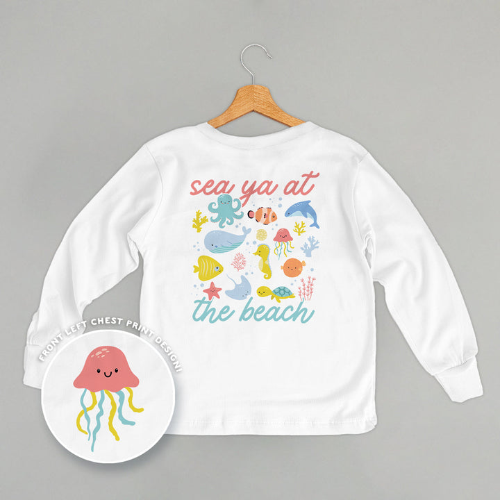 Sea Ya At The Beach Doodles (Kids Back Print)
