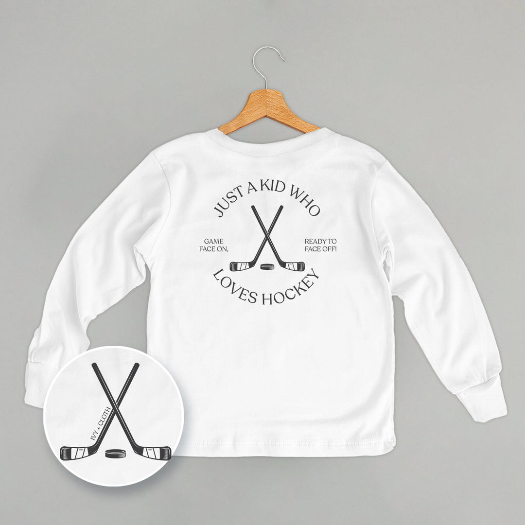 Just A Kid Who Loves Hockey (Kids Back Print)