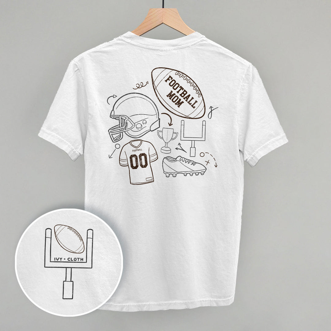 Football Mom Doodle (Back Print)