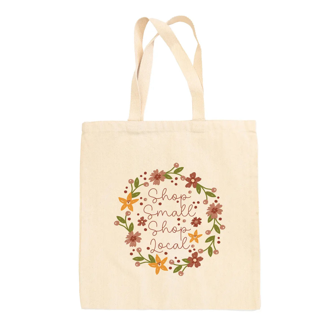 Shop Small Shop Local Wreath Tote Bag