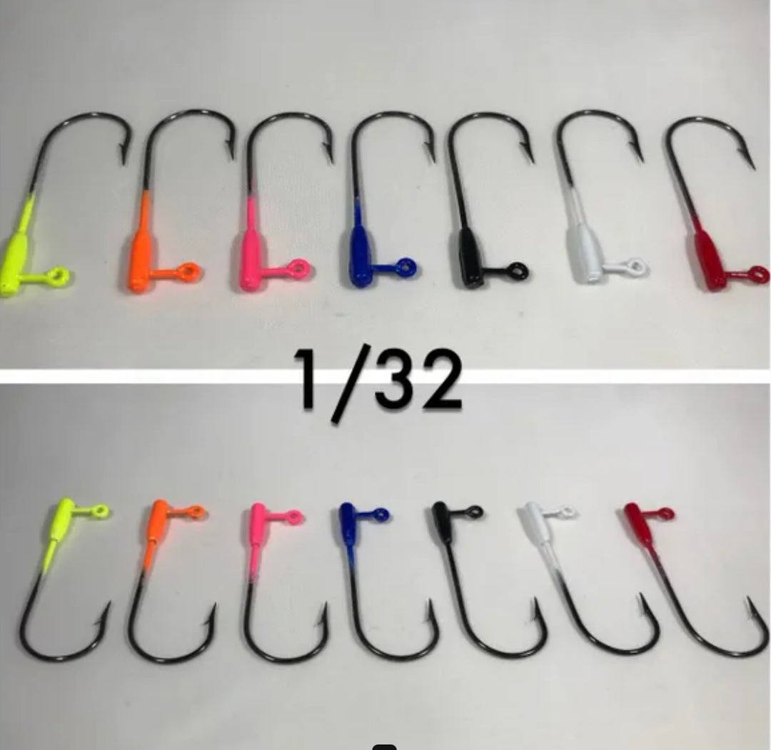 Grenada Lake Tackle Co. Painted 1/32 Tube Heads W/2/0 Mustad Ultrapoint 10Pk