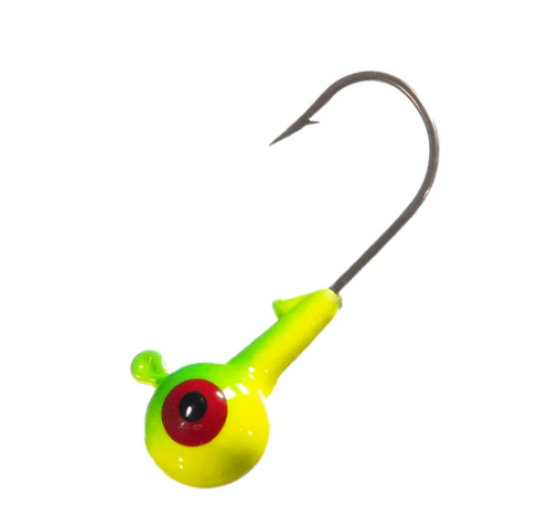 Double Eye Painted Bronze Hooks - CHART/LIME 10PK