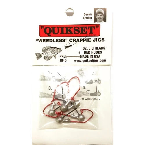 EC Quikset Weedless Crappie Jig 1/16 #4 Hook