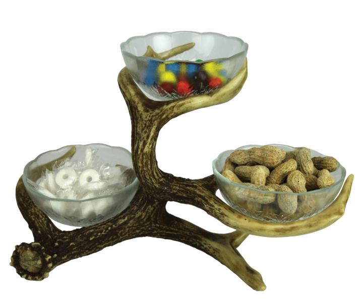Rivers Edge Antler 3 bowl candy dish 889